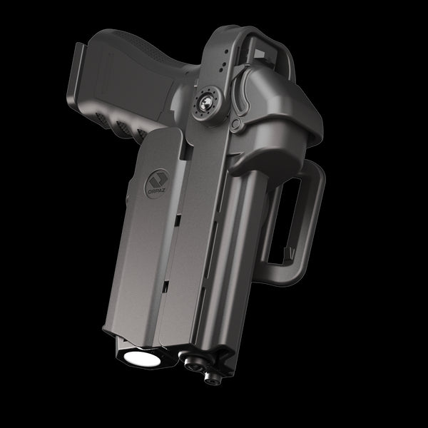 Orpaz T40 Pro G19 LH Duty Holster with Medium Light Holster w/ Magnetic Optic cover, Compatible with Glock 19 Pistol Holder with Laser Mounted Light and Optics with Belt Loop