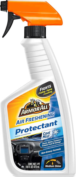 Armor All Car Air Freshener Protectant Spray, Car Interior Cleaner with UV Protection Against Cracking and Fading, Cool Mist, 16 Fl Oz.