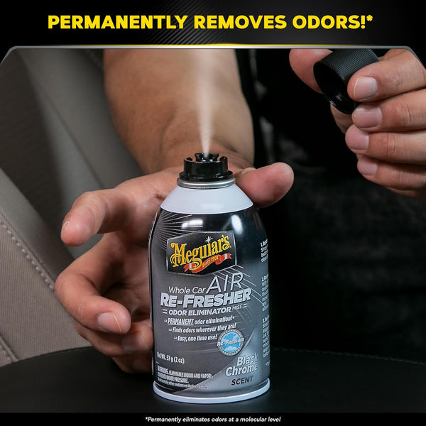 Meguiar's Whole Car Air Re-Fresher Odor Eliminator Mist, Black Chrome