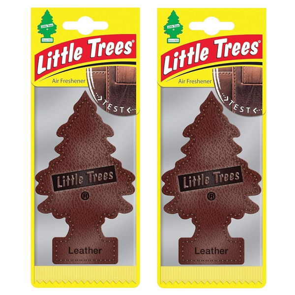 Little Trees Hanging Car Air Freshener, Leather, 2-Pack