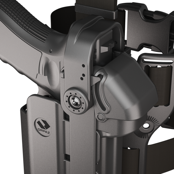 Orpaz T40 Pro G17 Duty Holster with Large Light Holster Compatible with Glock 17 Pistol Holder with Laser Mounted Light and Optics with Drop Leg