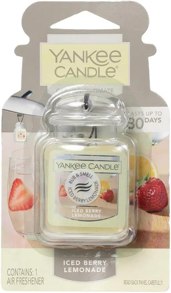 Yankee Candle Car Jar Ultimate Hanging Air Freshener Up To 30 Days, Iced Berry Lemonade