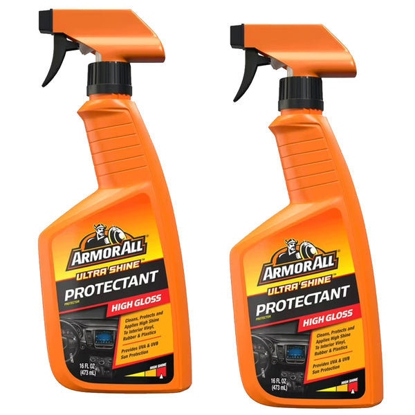 Ultra Shine Protectant Spray by Armor All, Car Interior Cleaner Spray with UV Protection Against Cracking and Fading, 16 Fl Oz, 2 Packs