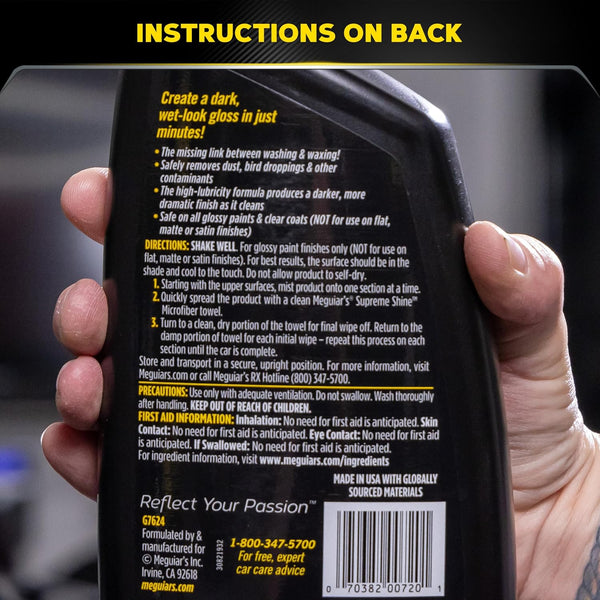 Meguiar's Gold Class High Gloss Quik Detailer Spray, Preserves Wax & Shine, 24oz