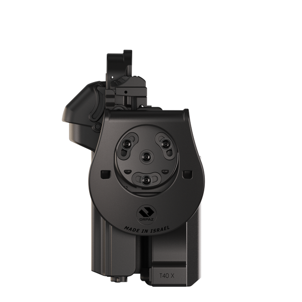 Orpaz T40 Pro G19 LH Duty Holster with Large Light Holster Compatible with Glock 19 Pistol Holder with Laser Mounted Light and Optics with Paddle