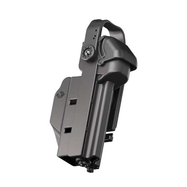 ORPAZ T41 PRO Universal Adjustable Left Handed Holster, Level 3 Security, Hood Guard & Magnetic Retention, Optics Ready OWB Polymer Duty Holster, Made in Israel Molle Pro