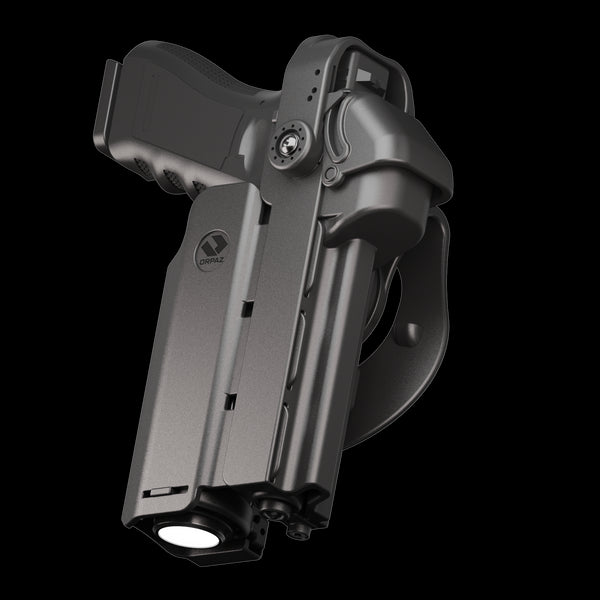 Orpaz T40 Pro G45 LH Duty Holster with Large Light Holster w/ Magnetic Optic cover, Compatible with Glock 45 Pistol Holder with Laser Mounted Light and Optics with Paddle