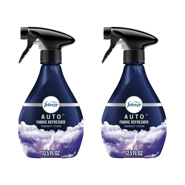 Febreze Fabric AUTO Car Spray Air Freshener, Odor Fighting, Midnight Storm, 12.5 fl oz, 2 Packs