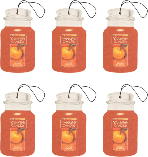 Yankee Candle Paper Car Jar, Spiced Pumpkin, 6 Packs
