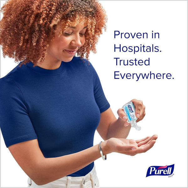 Purell Advanced Hand Sanitizer Refreshing Gel, Clean Scent, 1 Fl Oz Travel Size Flip-Cap Bottle with Display Bowl, 72 Packs