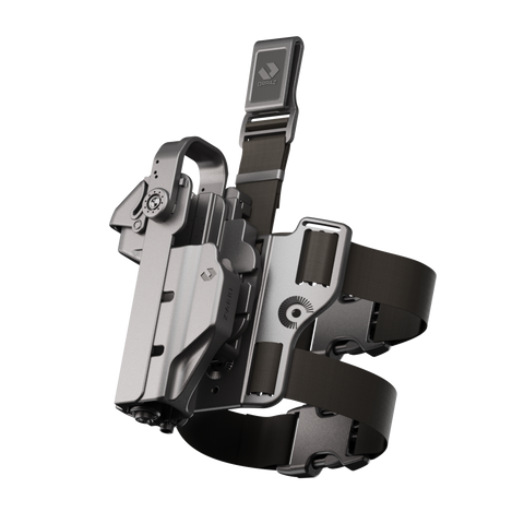 ORPAZ T41 PRO Universal Adjustable Left Handed Holster, Level 3 Security, Hood Guard & Magnetic Retention, Optics Ready OWB Polymer Duty Holster, Made in Israel Drop Leg