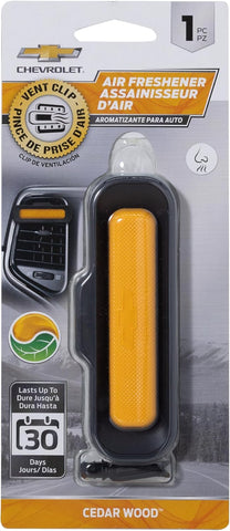 Plasticolor Chevrolet Logo Rectangular Vent Clip Solid Gel Air Freshener, Cedar Wood