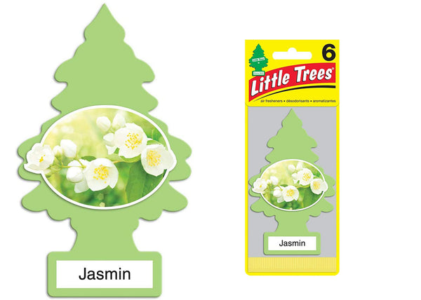 Little Trees Hanging Car Freshener Cardboard Paper For Home Car Office Jasmin Pack of 6