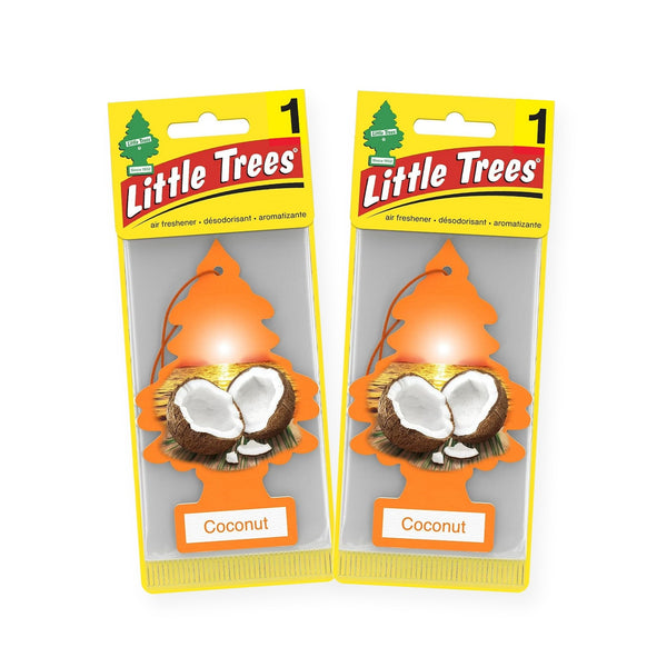 Little Trees Hanging Car Air Freshener, Coconut, 2-Pack
