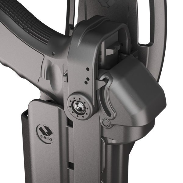 Orpaz T40 Pro G45 LH Duty Holster with Large Light Holster Compatible with Glock 45 Pistol Holder with Laser Mounted Light and Optics with Low Ride