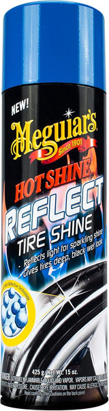 Meguiar's Hot Shine Reflect, Tire Shine Spray with Light-Reflecting Technology, Deep Black Wet Look