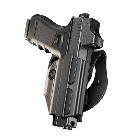 ORPAZ T41 Universal Adjustable Holster, Thumb Release Retention, Optics Ready OWB Polymer Holster, Made in Israel Paddle