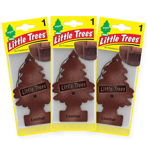 Little Trees Hanging Car Air Freshener, Leather, 3-Pack