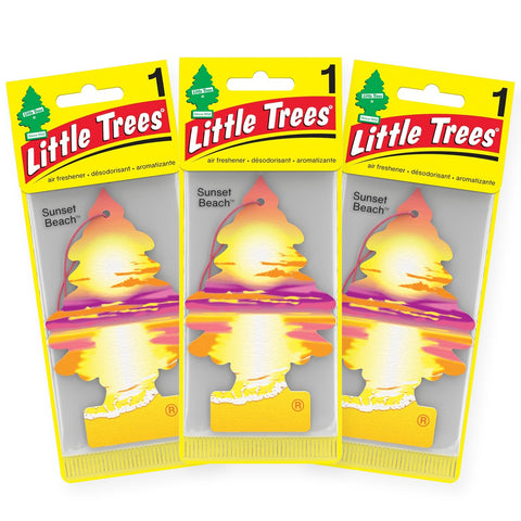 Little Trees Hanging Car Air Freshener, Sunset Beach, 3-Pack