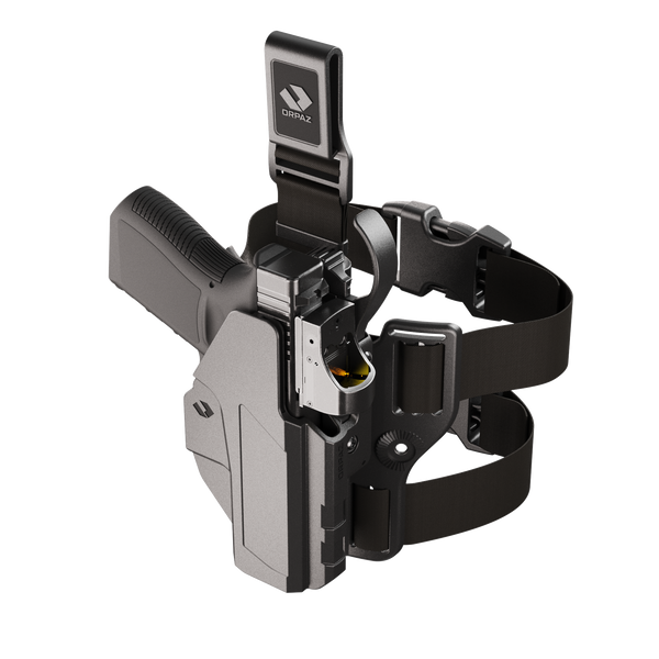 Orpaz Sigma G19 Duty Holster – Compatible with Glock 19 - OWB Tactical Holster with Level 3 or Level 2, Thumb Release, Optics-Ready, with Drop Leg Attachment