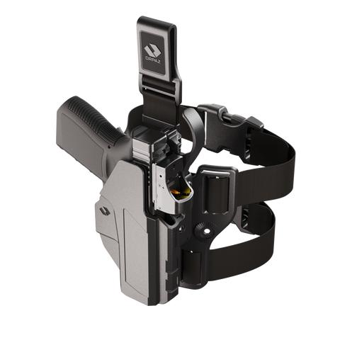 Orpaz Sigma G19 Duty Holster – Compatible with Glock 19 - OWB Tactical Holster with Level 3 or Level 2, Thumb Release, Optics-Ready, with Drop Leg Attachment