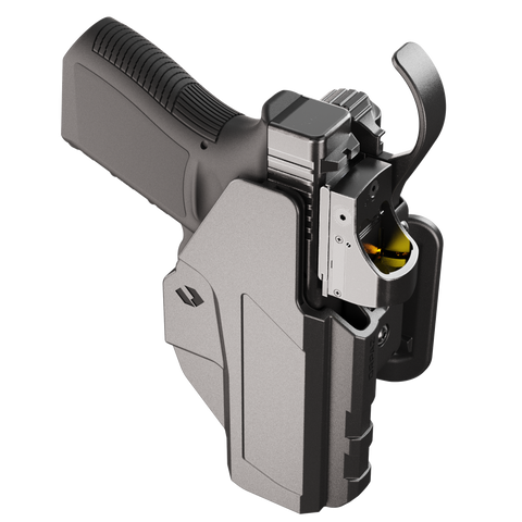 Orpaz Sigma G19 Duty Holster – Compatible with Glock 19 - OWB Tactical Holster with Level 3 or Level 2, Thumb Release, Optics-Ready, with Belt Attachment