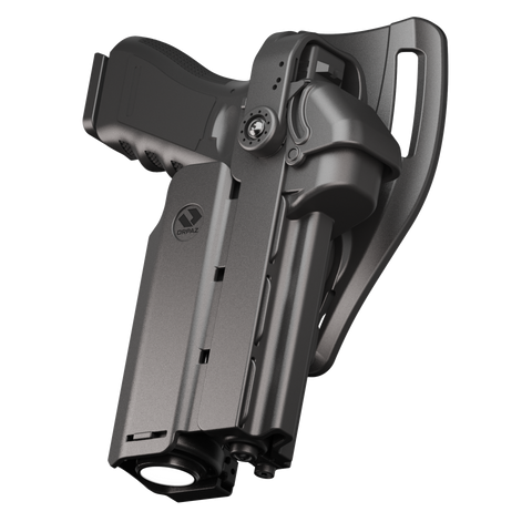 Orpaz T40 G22 Light-Bearing Holster – Left Handed OWB Tactical Holster, Level 2 & Level 3 Security, Compatible with Glock 22, Fits Most Pistol Lights, Optics-Ready, Adjustable T40 Pro Large Low-Ride