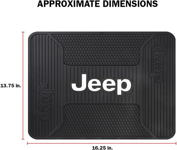 Plasticolor Jeep Elite Style Rear Seat Floor Utility Mat for Car Truck or SUV, 16.75" L X 13.75" W , Black