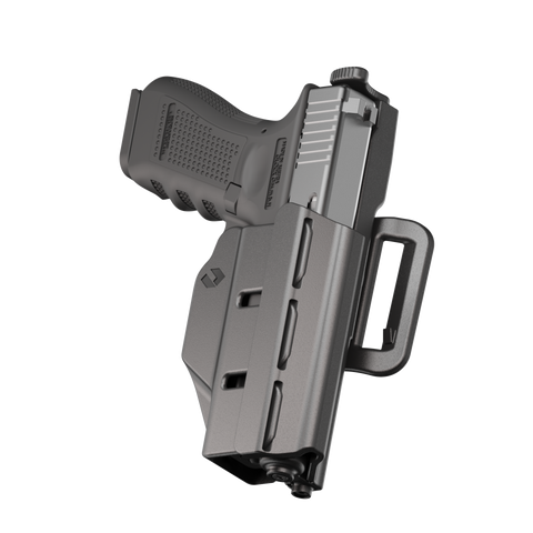 ORPAZ T41 Level 2 Universal Adjustable Left Handed Holster, Magnetic + Mechanical Retention, Optics Ready OWB Polymer Duty Holster, Made in Israel Belt Loop