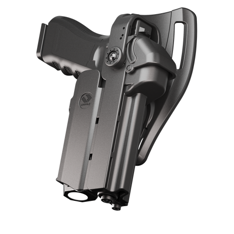Orpaz T40 G22 Light-Bearing Holster – Left Handed OWB Tactical Holster, Level 2 & Level 3 Security, Compatible with Glock 22, Fits Most Pistol Lights, Optics-Ready, Adjustable T40 Pro Medium Low-Ride