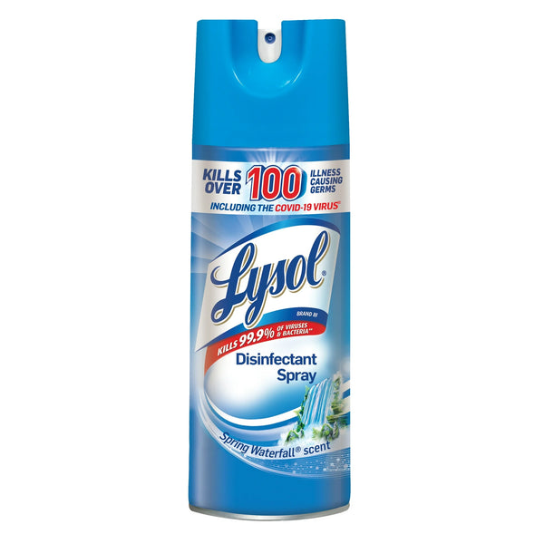 Lysol Disinfectant Spray, Spring Waterfall Scent, Sanitizing and Deodorizing Spray, 12.5 fl oz