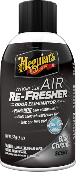 Meguiar's Whole Car Air Re-Fresher Odor Eliminator Mist, Black Chrome