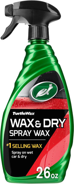 Turtle Wax One Step Wax & Dry Spray Streak-Free Formula Provides High Gloss Smooth Slick Finish 26oz