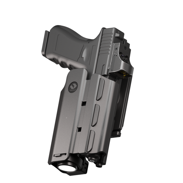 Orpaz T40 G19 Light-Bearing Holster – Left Handed OWB Tactical Holster, Level 2 & Level 3 Security, Compatible with Glock 19, Fits Most Pistol Lights, Optics-Ready, Adjustable T40 Large Molle Pro