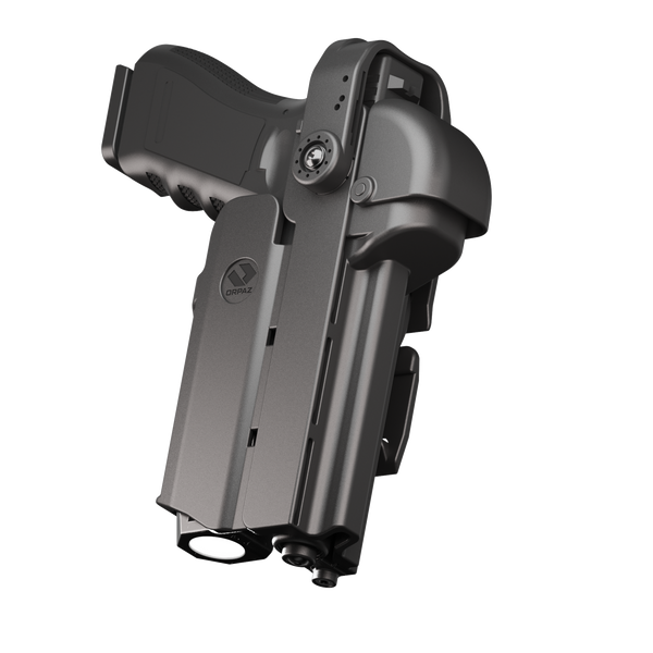 Orpaz T40 Pro G17 Duty Holster with Medium Light Holster w/ Magnetic Optic cover, Compatible with Glock 17 Pistol Holder with Laser Mounted Light and Optics with  Molle