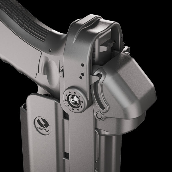 Orpaz T40 Pro G22 Duty Holster with Large Light Holster w/ Magnetic Optic cover, Compatible with Glock 22 Pistol Holder with Laser Mounted Light and Optics with Molle