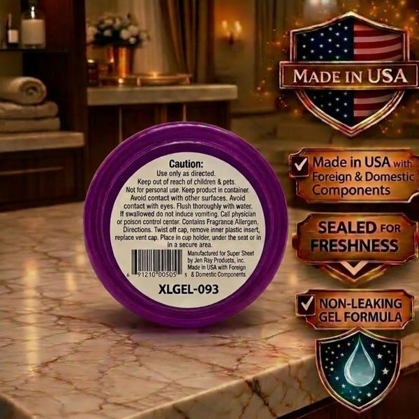 Super Sheet XL Gel Car Air Freshener - Platinum Scent, Luxury Glass Jar Auto Fragrance, Long Lasting Gel Diffuser for Car, Home & Office - Made in USA