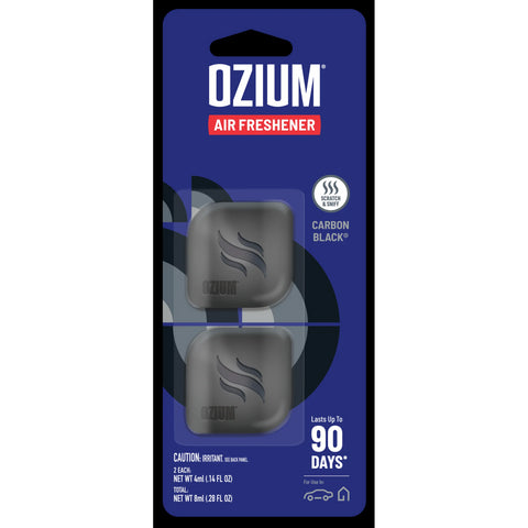 Ozium Membrane Car Vent Clip AC Air Fresheners Car Air Freshener and Car Odor Eliminator, Carbon Black, 2 Packs