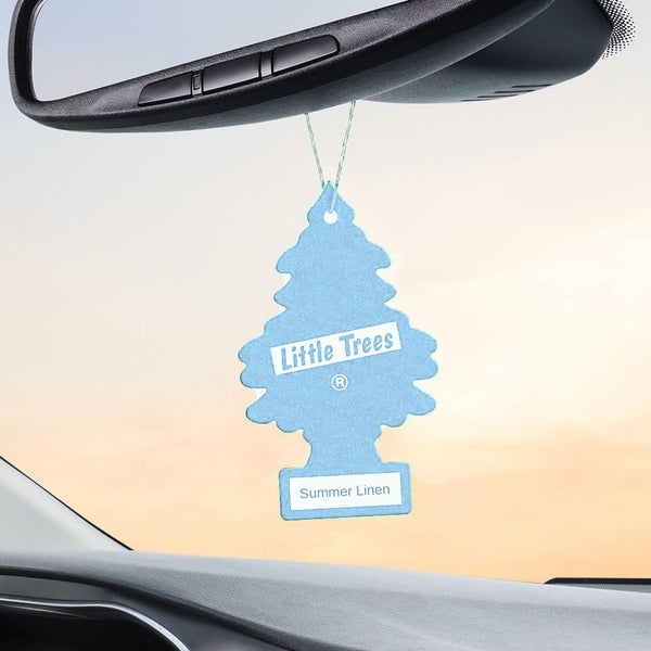 Little Trees Hanging Car Air Freshener, Summer Linen, 2-Pack