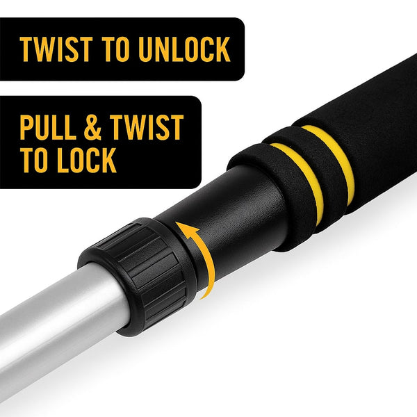 TrexNYC 22-30" Extendable Snow Brush & Ice Scraper Adjustable Handle, Scratch-Free Winter Car Tool for SUVs & Cars