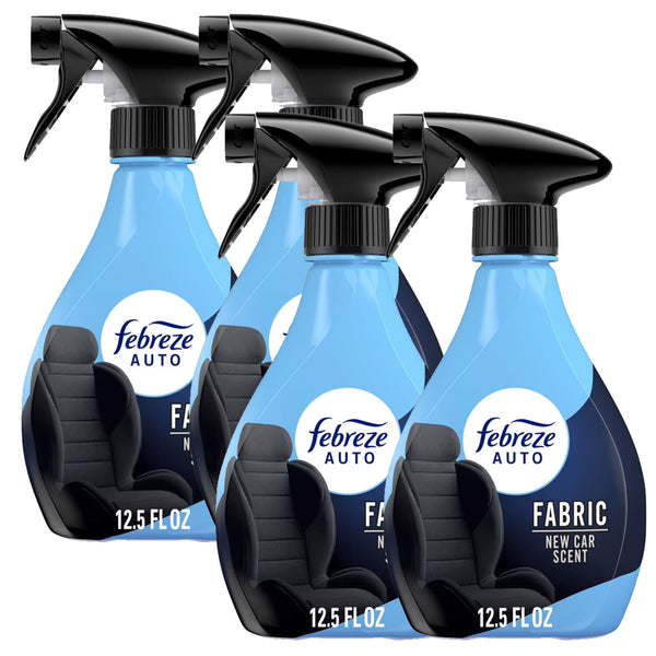 Febreze Fabric AUTO Car Spray Air Freshener, Odor Fighting, New Car, 12.5 fl oz, 4 Packs