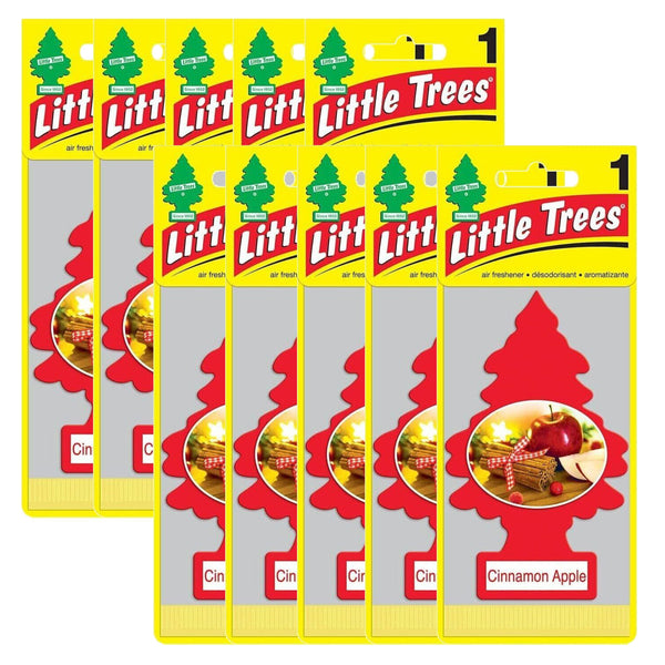 Little Trees Hanging Car and Home Air Freshener, Cinnamon Apple, 10 Pack
