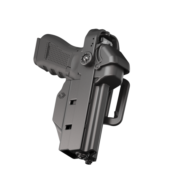 ORPAZ T41 PRO Universal Adjustable Holster, Level 3 Security, Hood Guard & Magnetic Retention, Optics Ready OWB Polymer Duty Holster, Made in Israel Belt Loop