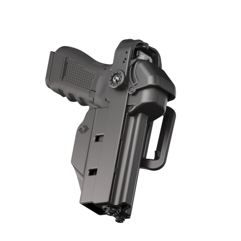 ORPAZ T41 PRO Universal Adjustable Holster, Level 3 Security, Hood Guard & Magnetic Retention, Optics Ready OWB Polymer Duty Holster, Made in Israel Belt Loop