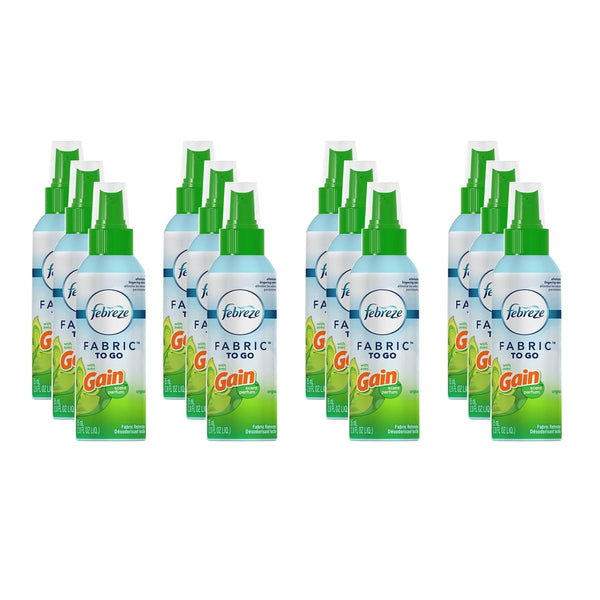 Febreze To Go Fabric Refresher 2.8 Ounce Spray, Gain Original Scent, 12 Pack