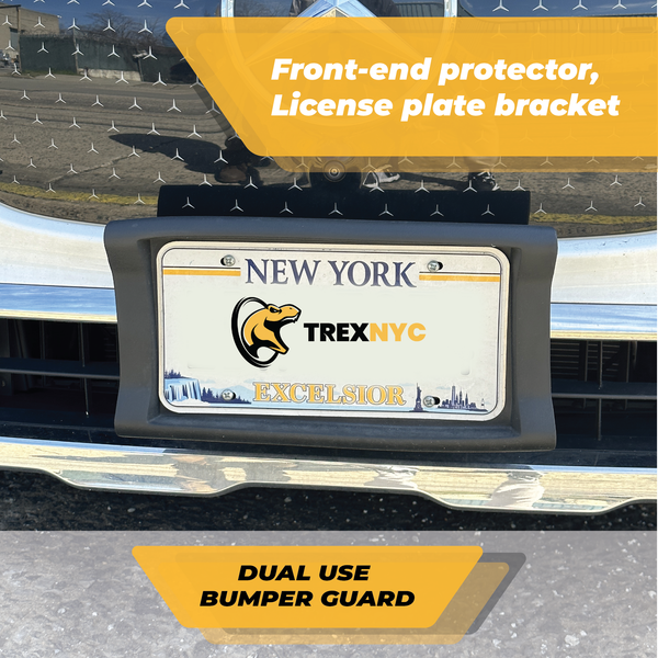 TrexNYC License Plate Bumper Guard - Front Bumper Guard - Front License Plate Bumper Guard, XL.