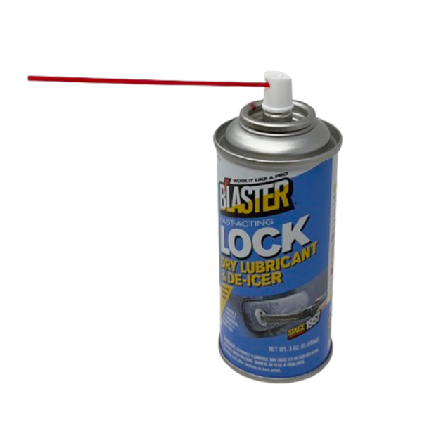 B'laster Lock Dry Lubricant & De-Icer, Fast-Acting Dry Lock Lubricant for Stuck and Frozen Locks, Door Locks, Padlocks, Ignition Locks, Combination Locks, 3 oz, 4 Packs