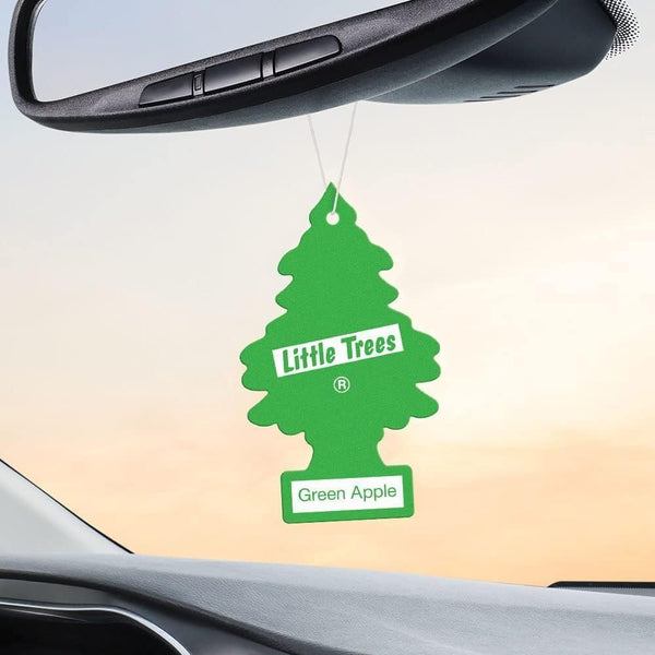 Little Trees Hanging Car Air Freshener, Green Apple, 2-Pack