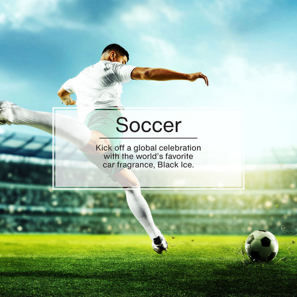 Little Trees Soccer Paper Air Freshener, Long-Lasting Car & Home Fragrance, Black Ice Scent