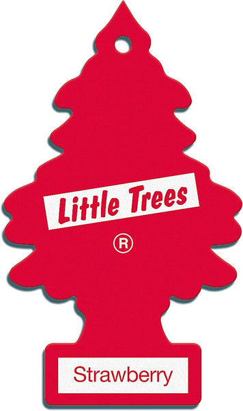 Little Trees Hanging Car and Home Air Freshener, Strawberry Scent, 24 Pack